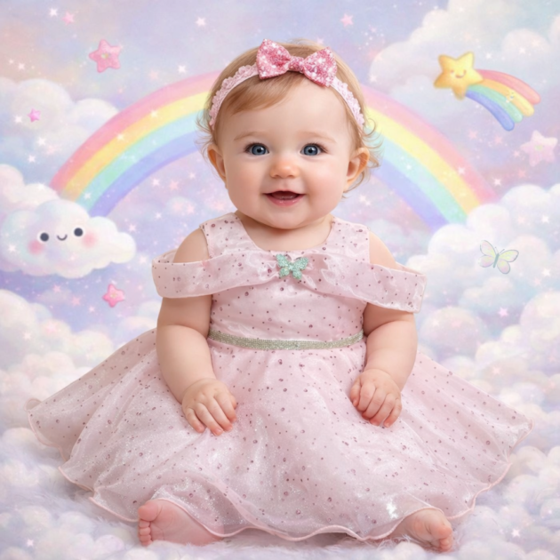 DeeVee Creations New Baby Girls Fairy Cloud Sparkle Party Dress