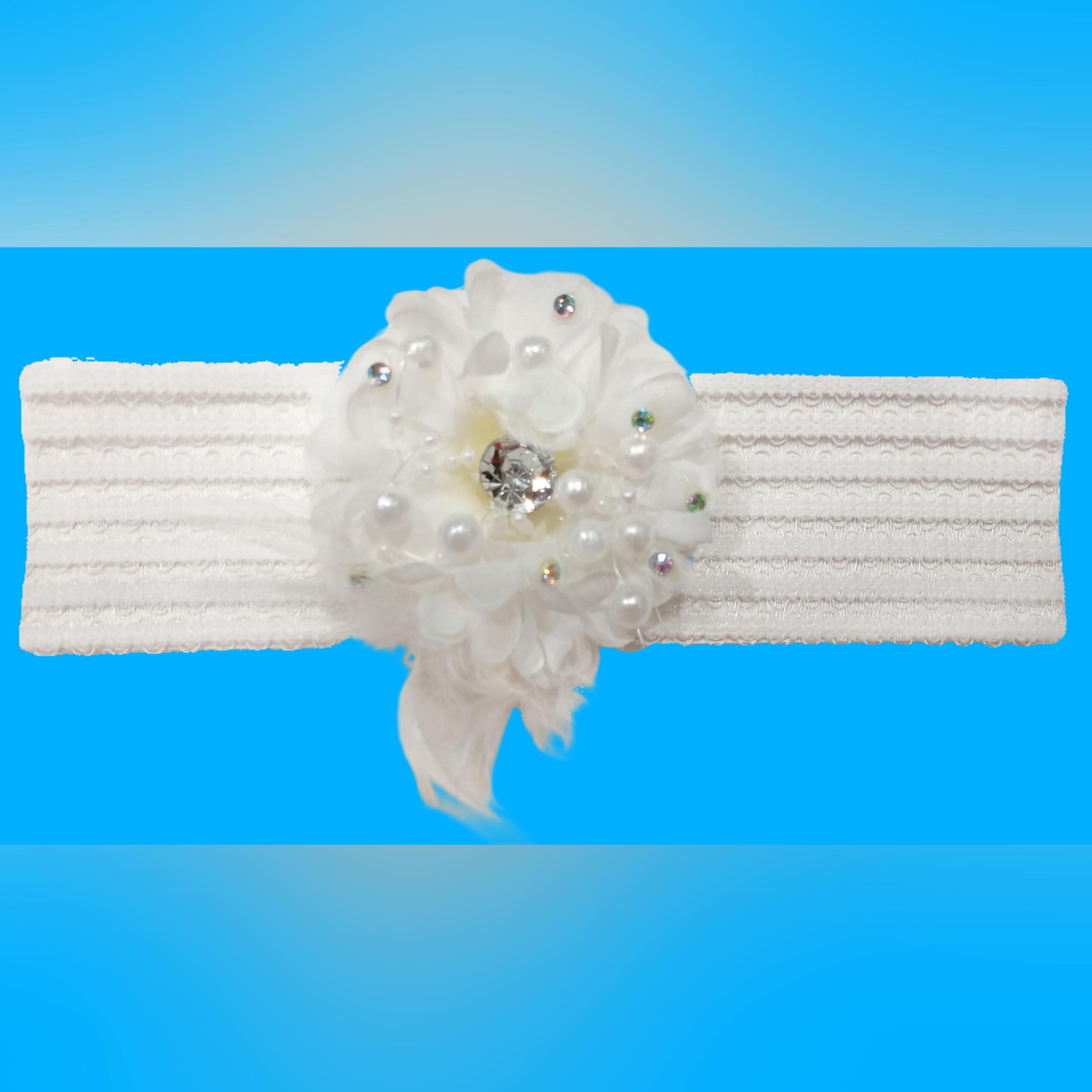 Baby Girl's Special Occasion Dress with Bow, Headband and Shoes. - Image 5