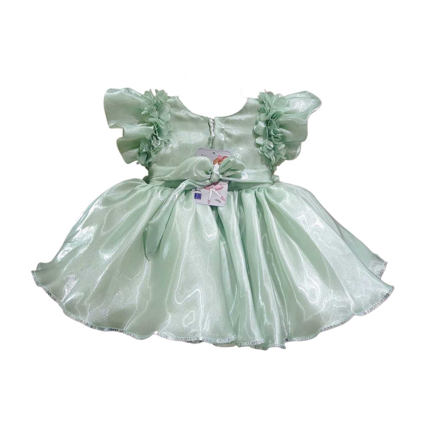 DeeVee Creations Special Occasions Frock For Baby Girls With Flutter Sleeves - Image 5