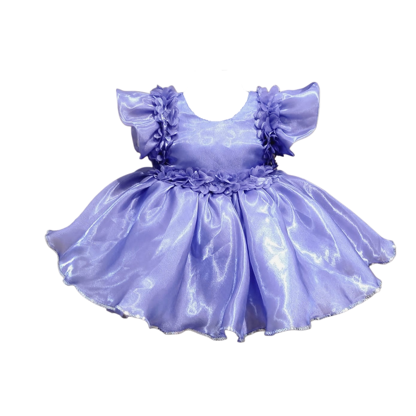 DeeVee Creations Special Occasions Frock For Baby Girls With Flutter Sleeves - Image 6