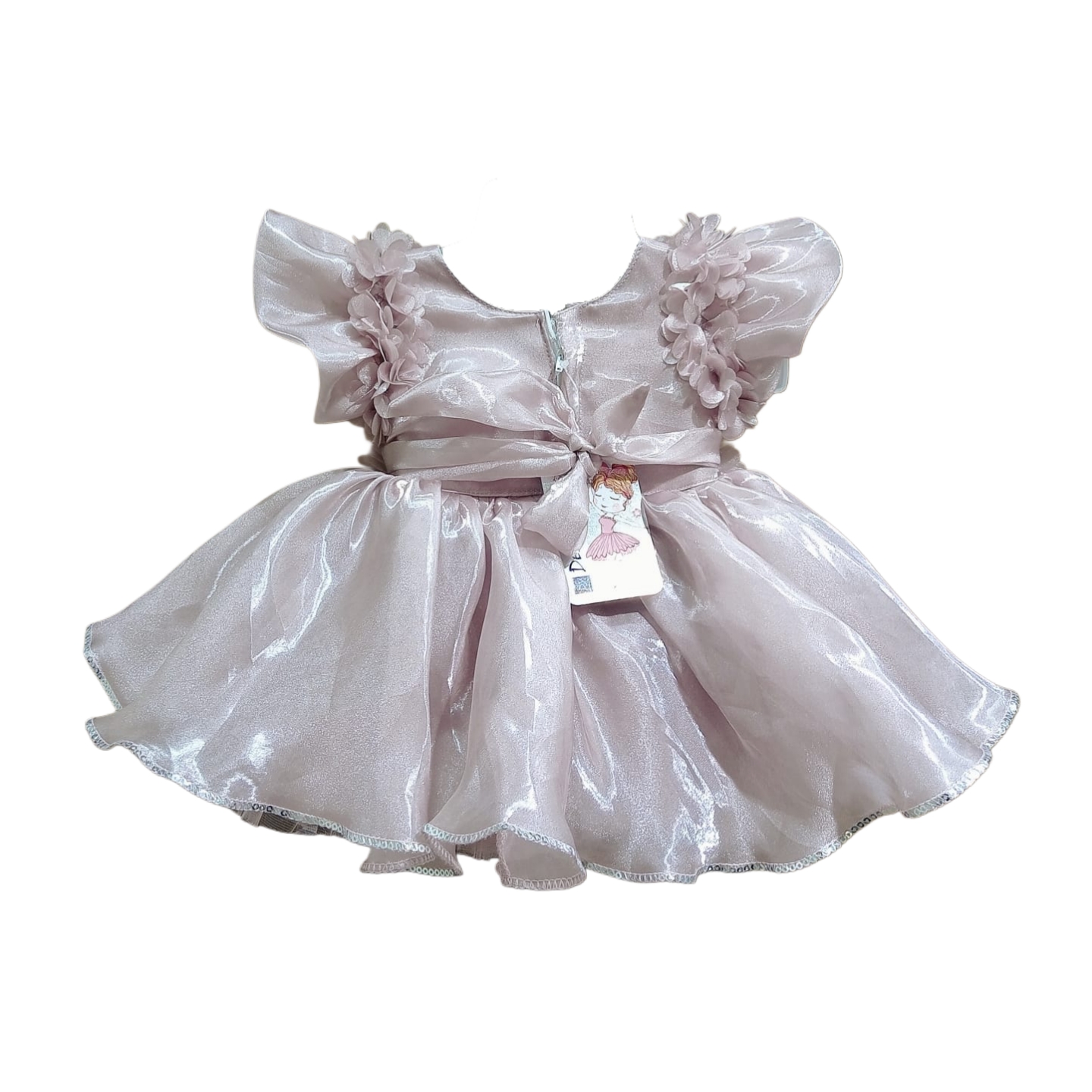 DeeVee Creations Special Occasions Frock For Baby Girls With Flutter Sleeves - Image 3