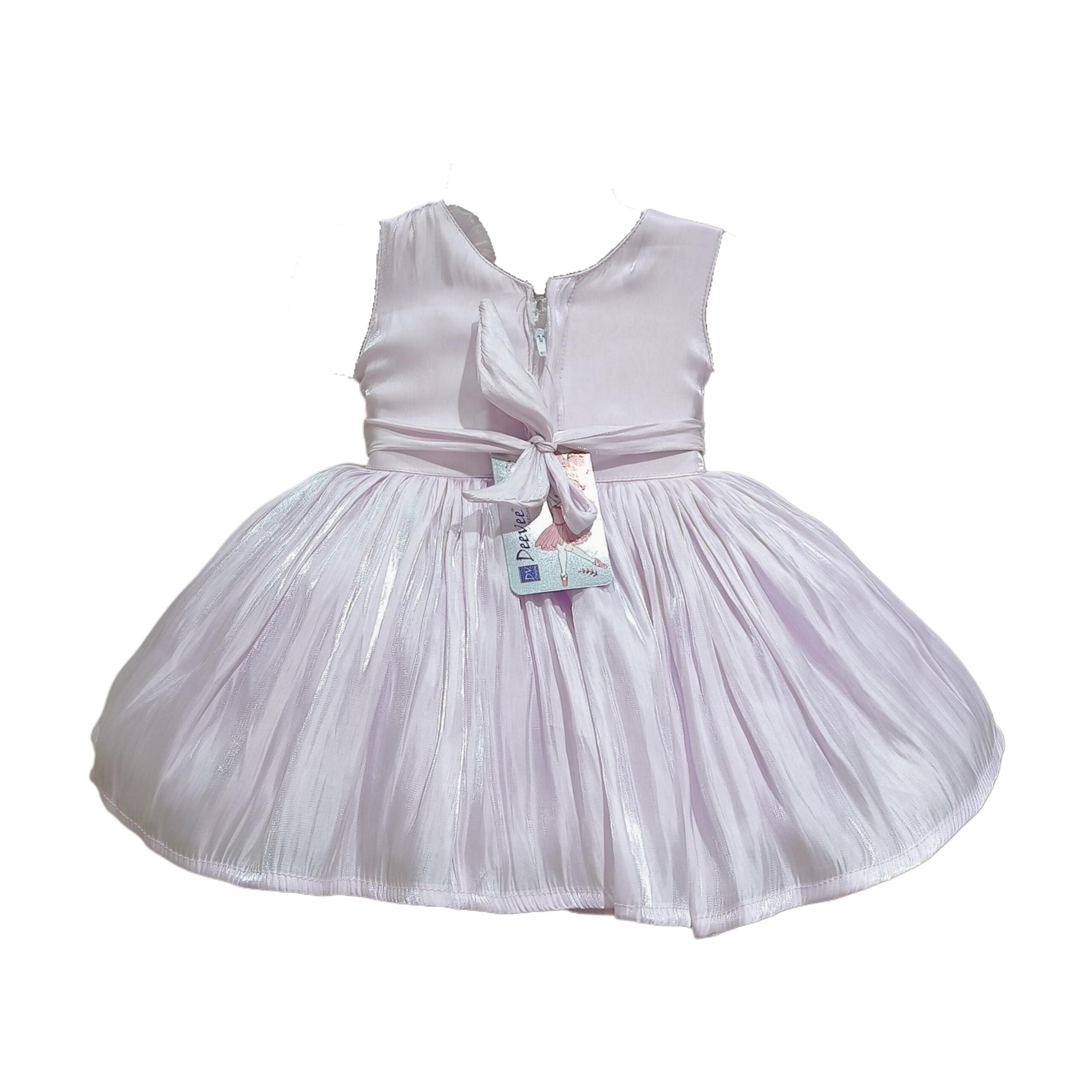 DeeVee Creations Baby Girls' Party Frock with Floral Embellishments & FREE Matching Colored Headband - Image 6