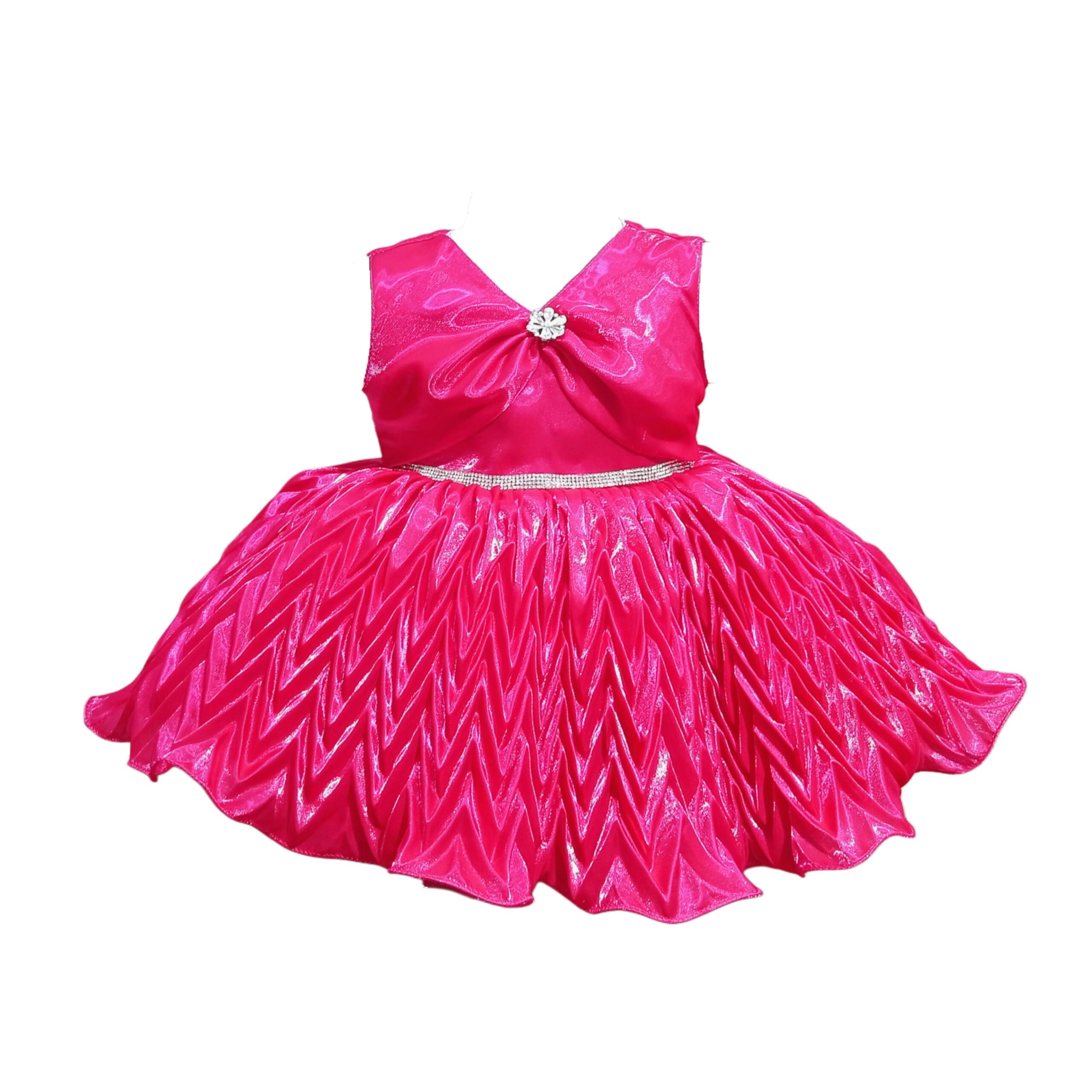 DeeVee Creations Sparkling Baby Girls Party Wear Frock With Floral Embellishments - Image 6