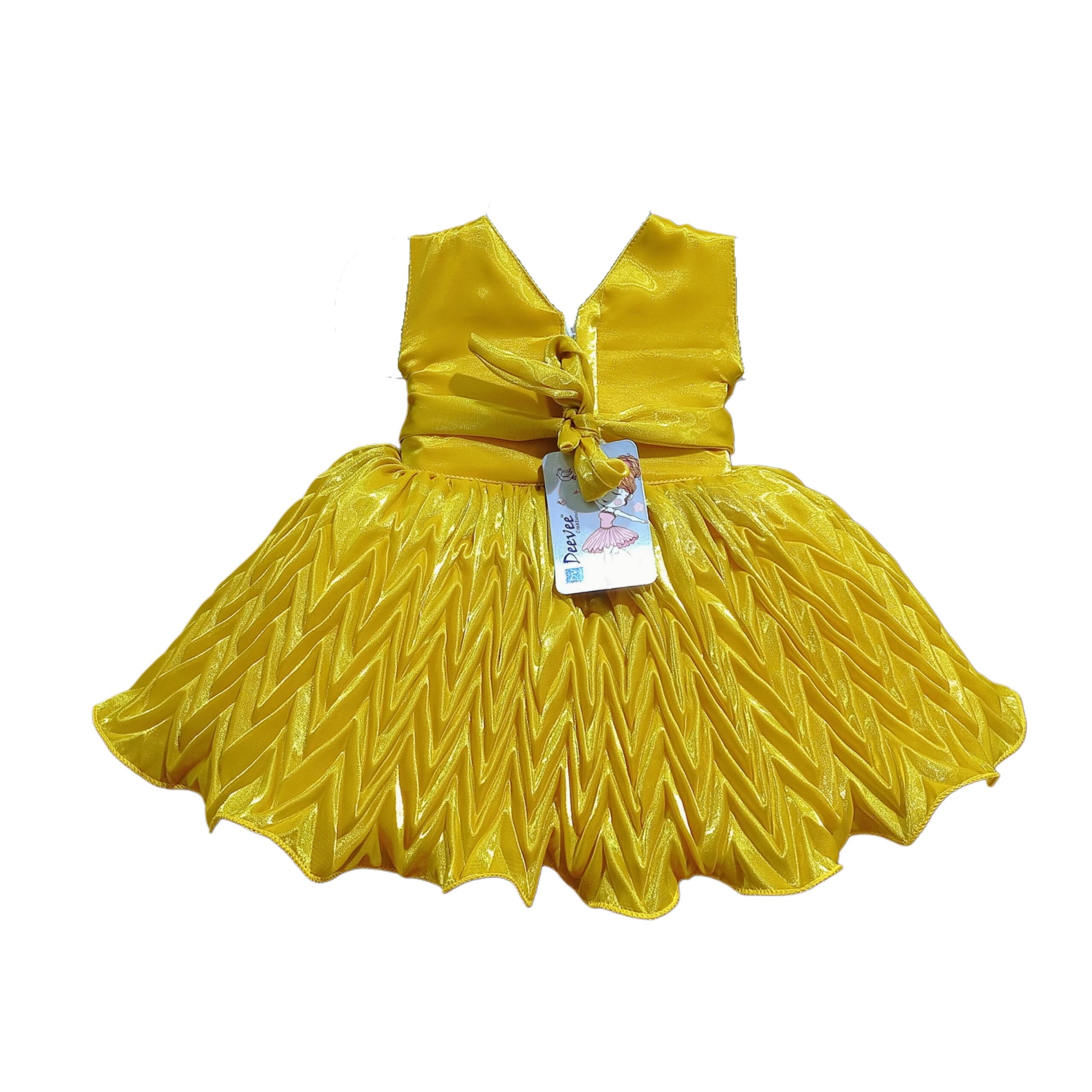 DeeVee Creations Sparkling Baby Girls Party Wear Frock With Floral Embellishments - Image 5