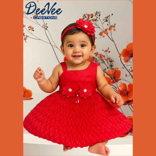 DeeVee Creations Baby Girls New Ruffle Delight Party Dress For Baby Girls