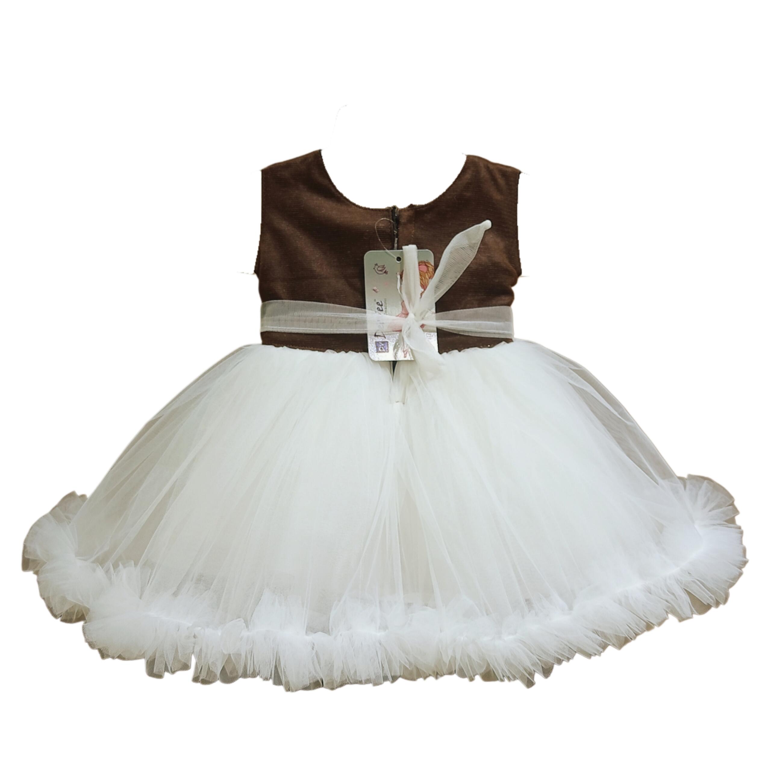 DeeVee Creations New Baby Girls Party Frock with Sequined Bodice & 3D Bow Embellishment - Image 3