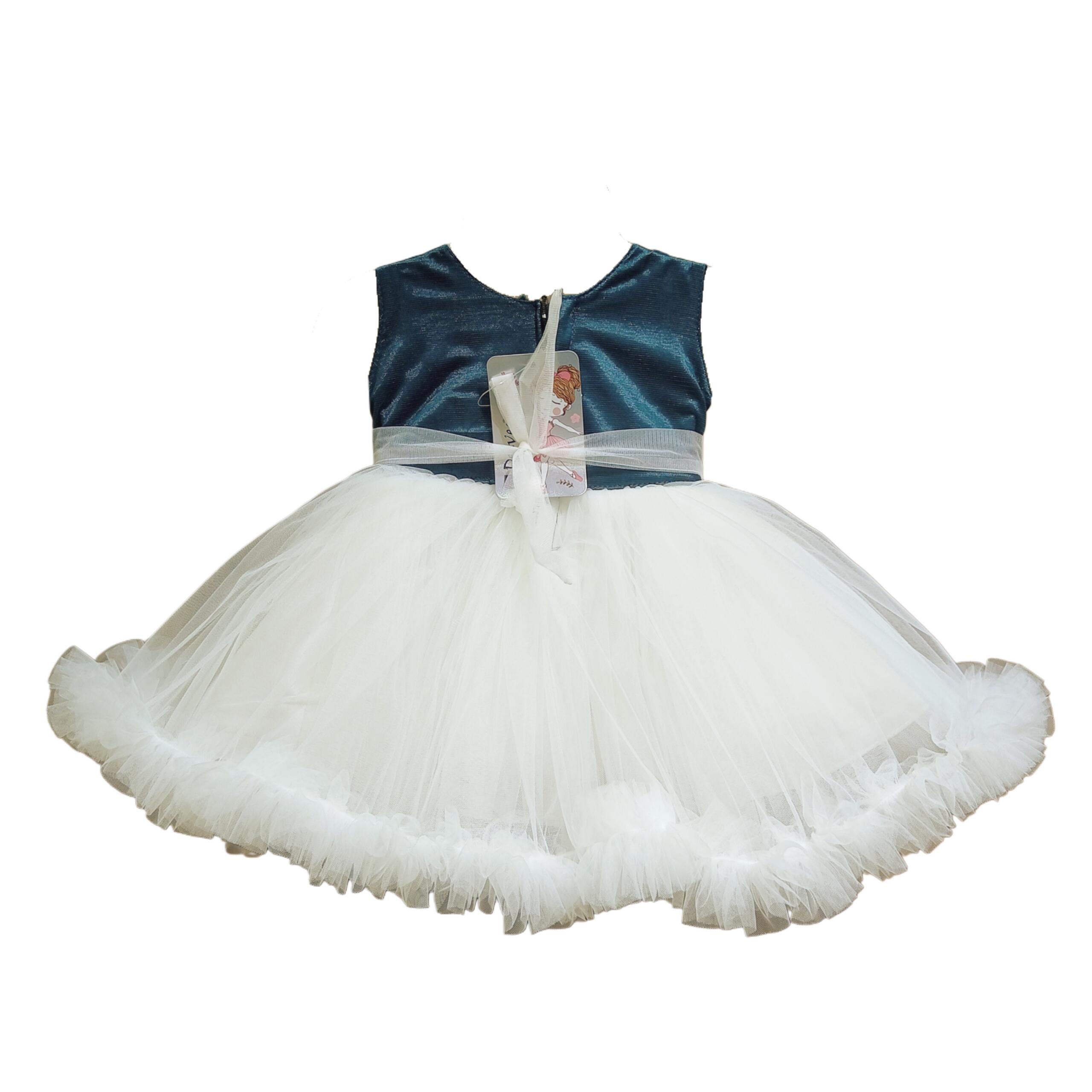 DeeVee Creations New Baby Girls Party Frock with Sequined Bodice & 3D Bow Embellishment - Image 5