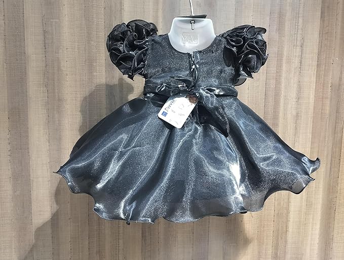 DeeVee Creations Baby Girl's Party Wear Frock with Matching Elastic Hairband. - Image 3