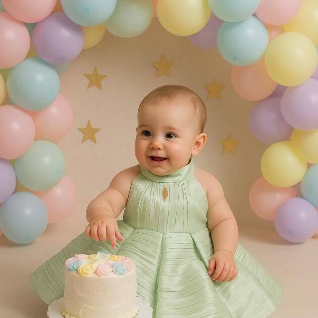 DeeVee Creations New Premium Quality Soft  Satin Baby Girl Gown with Royal Flared Silhouette