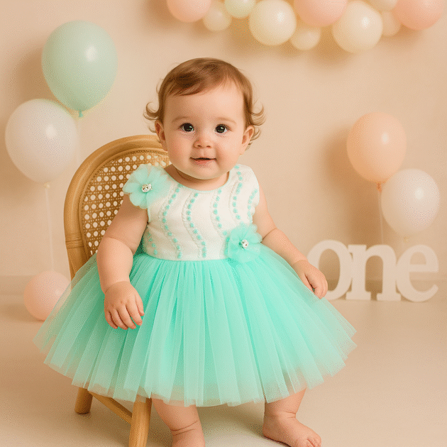 DeeVee Creations New Pastel Sunshine Flower Accent Tutu Baby Girls Dress